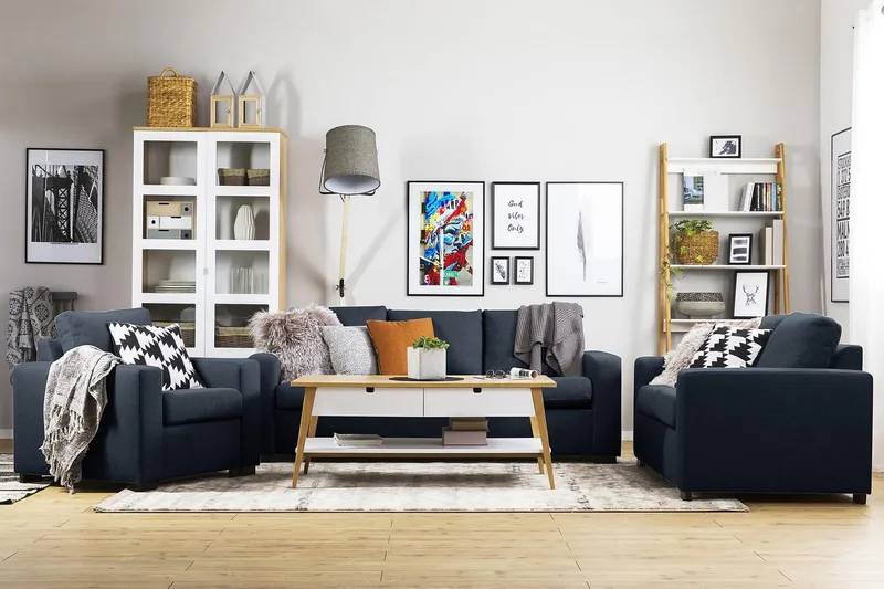 Crazy 3-seters Stoffsofa - Blå - Møbler - Sofaer - Sofa 3 seter