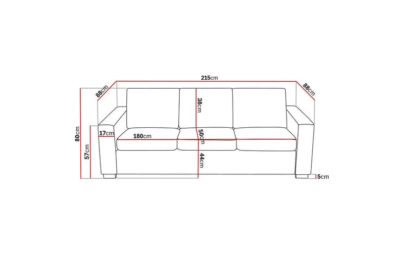 Crazy 3-seters Stoffsofa - Blå - Møbler - Sofaer - Sofa 3 seter