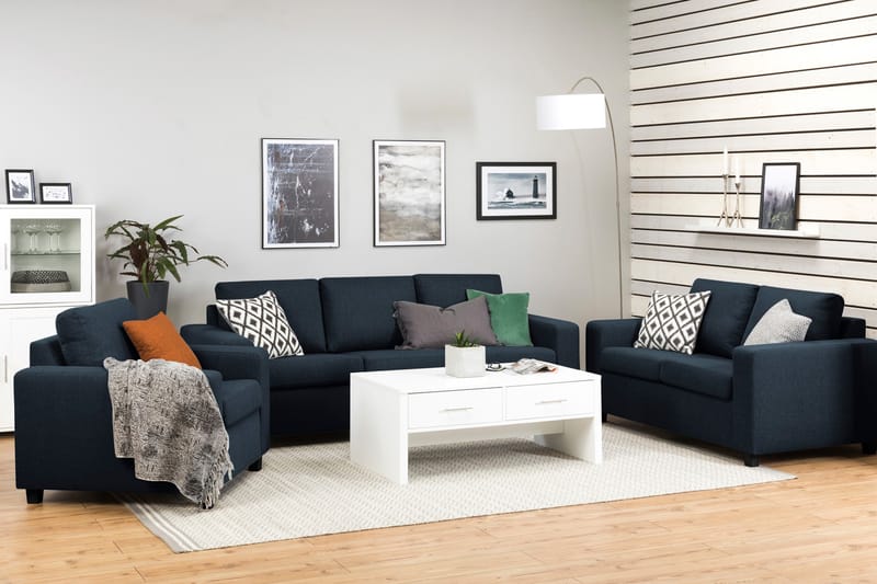 Crazy 3-seters Stoffsofa - Blå - Møbler - Sofaer - Sofa 3 seter