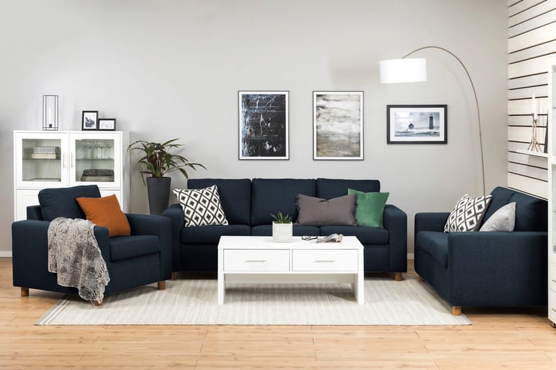 Crazy 3-seters Stoffsofa - Blå - Møbler - Sofaer - Sofa 3 seter
