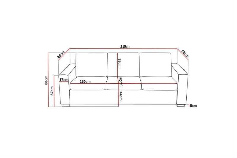 Crazy 3-seters Stoffsofa - Brun - Møbler - Sofaer - Sofa 3 seter