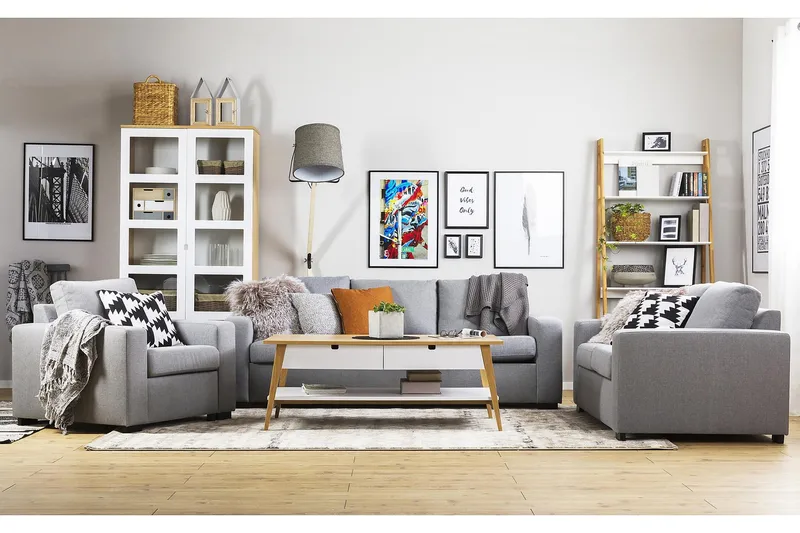 Crazy 3-seters Stoffsofa - Grå - Møbler - Sofaer - Sofa 3 seter