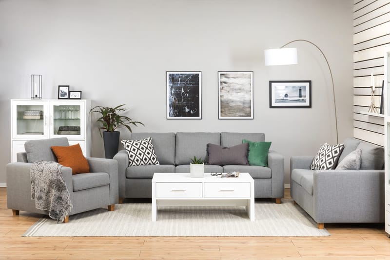 Crazy 3-seters Stoffsofa - Grå - Møbler - Sofaer - Sofa 3 seter