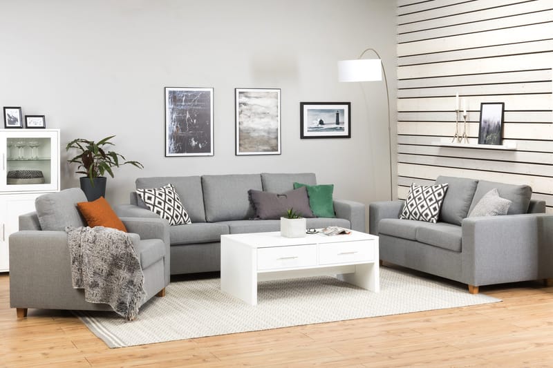 Crazy 3-seters Stoffsofa - Grå - Møbler - Sofaer - Sofa 3 seter
