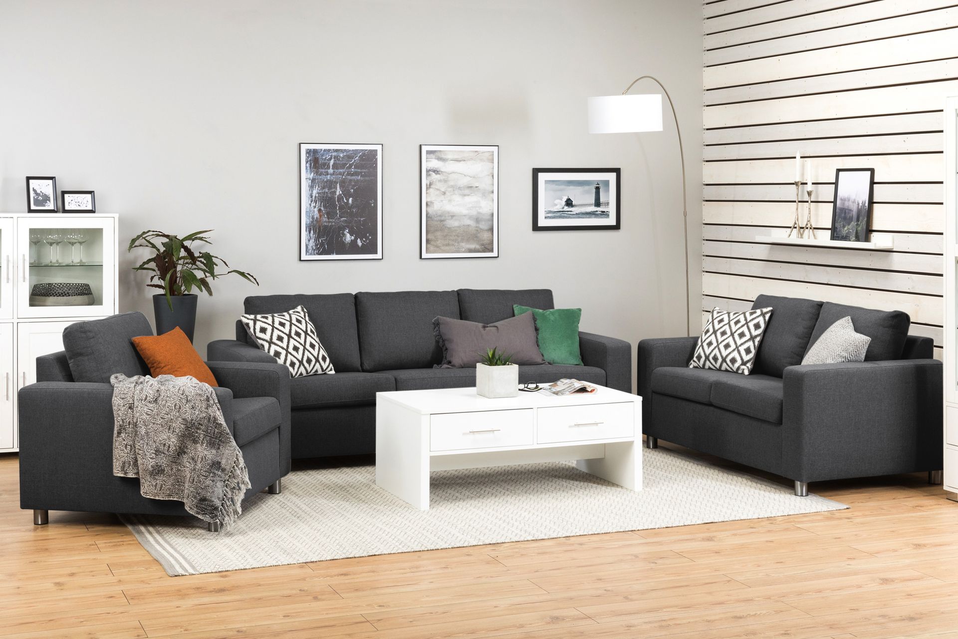 Crazy 3-seters Stoffsofa - Mørk grå - Møbler - Sofaer - Sofa 3 seter
