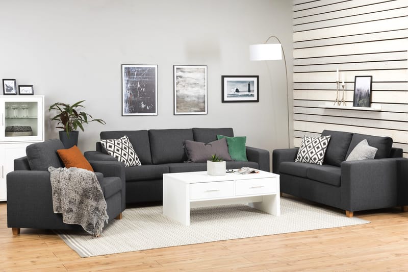 Crazy 3-seters Stoffsofa - Mørk grå - Møbler - Sofaer - Sofa 3 seter