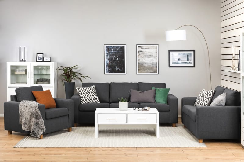 Crazy 3-seters Stoffsofa - Mørk grå - Møbler - Sofaer - Sofa 3 seter