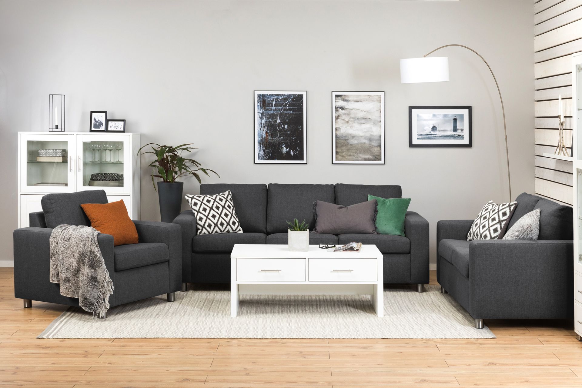 Crazy 3-seters Stoffsofa - Mørk grå - Møbler - Sofaer - Sofa 3 seter
