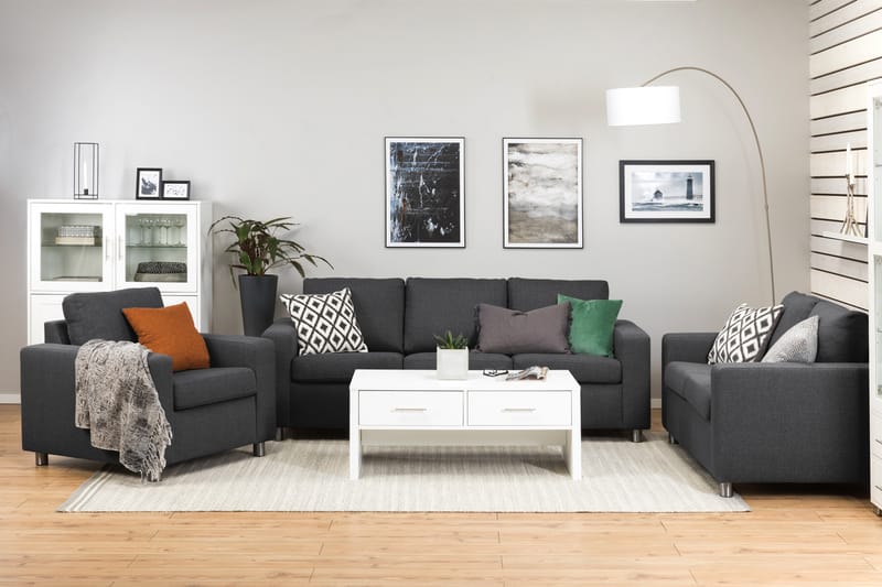 Crazy 3-seters Stoffsofa - Mørk grå - Møbler - Sofaer - Sofa 3 seter