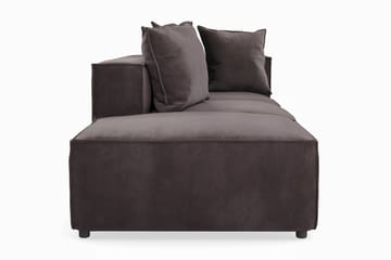 Cubo 3-seters Dyp Modulsofa + Fotskammel i Fløyel - Mørk grå - Møbler - Sofaer - Fløyel sofaer