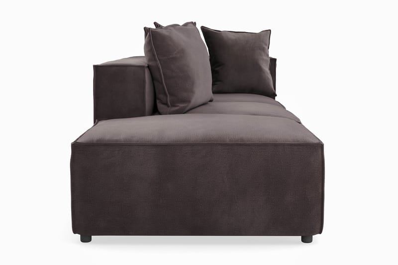 Cubo 3-seters Dyp Modulsofa + Fotskammel i Fløyel - Mørk grå - Møbler - Sofaer - Sofa 3 seter