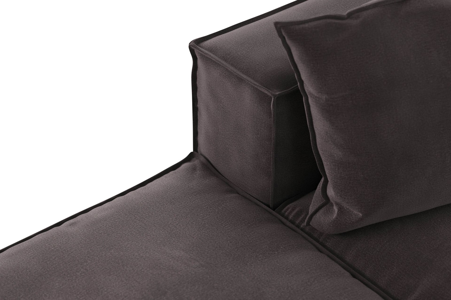 Cubo 3-seters Dyp Modulsofa + Fotskammel i Fløyel - Mørk grå - Møbler - Sofaer - Fløyel sofaer