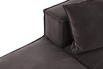 Cubo 3-seters Dyp Modulsofa + Fotskammel i Fløyel - Mørk grå - Møbler - Sofaer - Fløyel sofaer