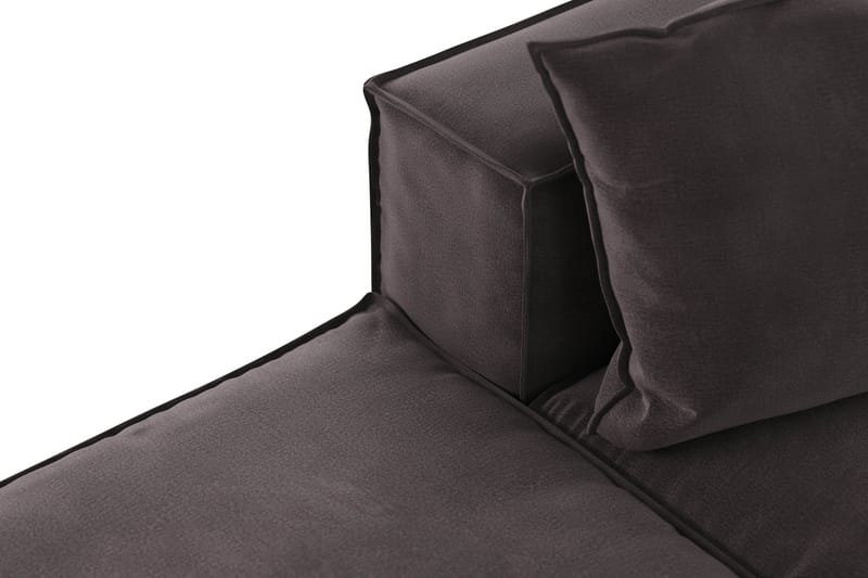 Cubo 3-seters Dyp Modulsofa + Fotskammel i Fløyel - Mørk grå - Møbler - Sofaer - Sofa 3 seter