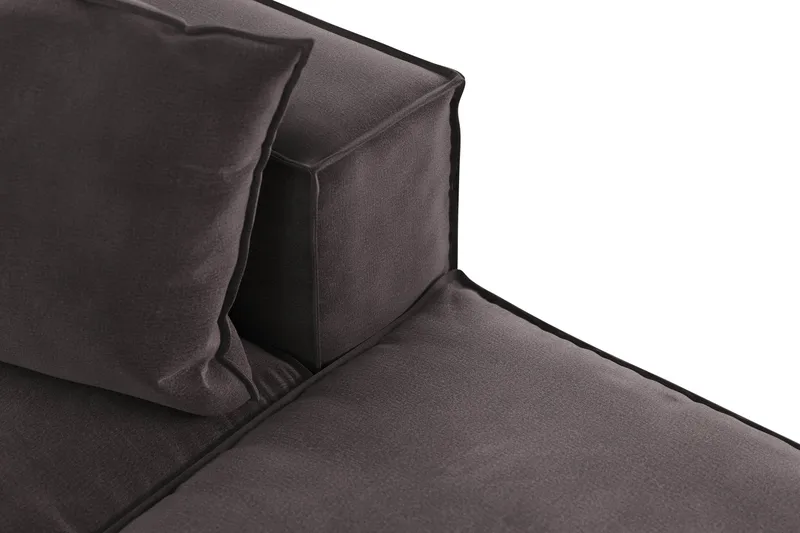 Cubo 3-seters Dyp Modulsofa + Fotskammel i Fløyel - Mørk grå - Møbler - Sofaer - Sofa 3 seter