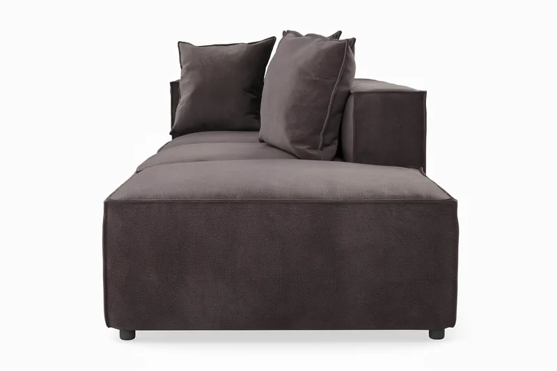 Cubo 3-seters Dyp Modulsofa + Fotskammel i Fløyel - Mørk grå - Møbler - Sofaer - Sofa 3 seter