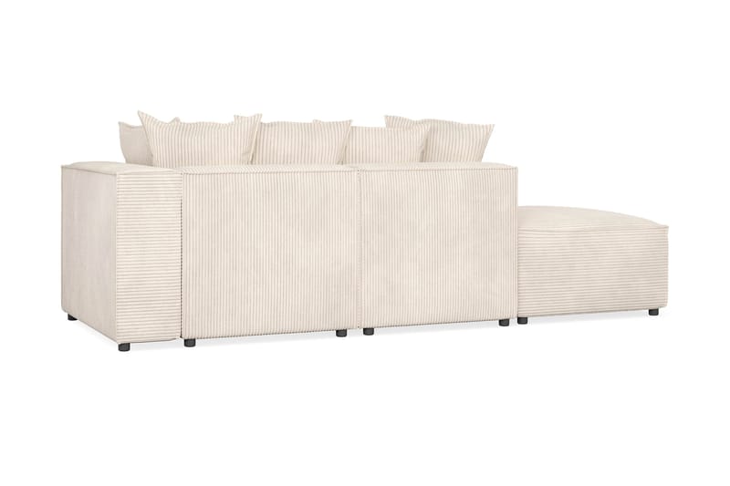 Cubo 3-seters Dyp Modulsofa + Fotskammel i Manchester - Beige - Møbler - Sofaer - Modulsofaer - Komplett modulsofa