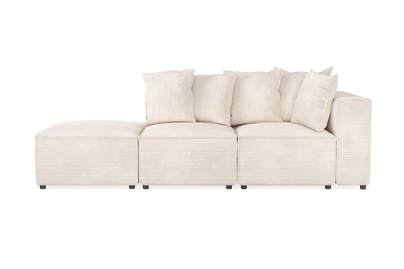 Cubo 3-seters Dyp Modulsofa + Fotskammel i Manchester, Beige