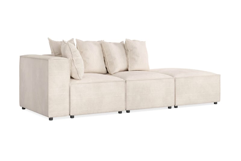 Cubo 3-seters Dyp Modulsofa + Fotskammel i Manchester - Beige - Møbler - Sofaer - Sofa 3 seter