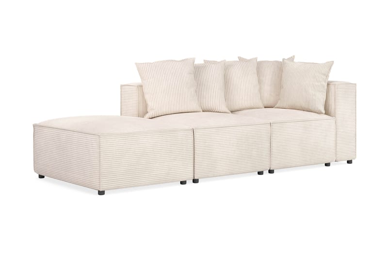 Cubo 3-seters Dyp Modulsofa + Fotskammel i Manchester - Beige - Møbler - Sofaer - Sofa 3 seter