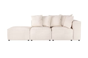 Cubo 3-seters Dyp Modulsofa + Fotskammel i Stoff - Beige - Møbler - Sofaer - Sofa 3 seter