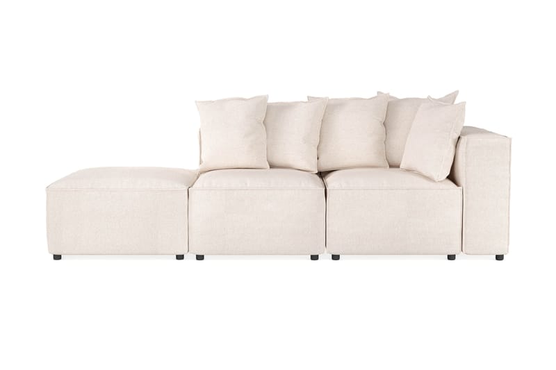 Cubo 3-seters Dyp Modulsofa + Fotskammel i Stoff - Beige - Møbler - Sofaer - Sofa 3 seter
