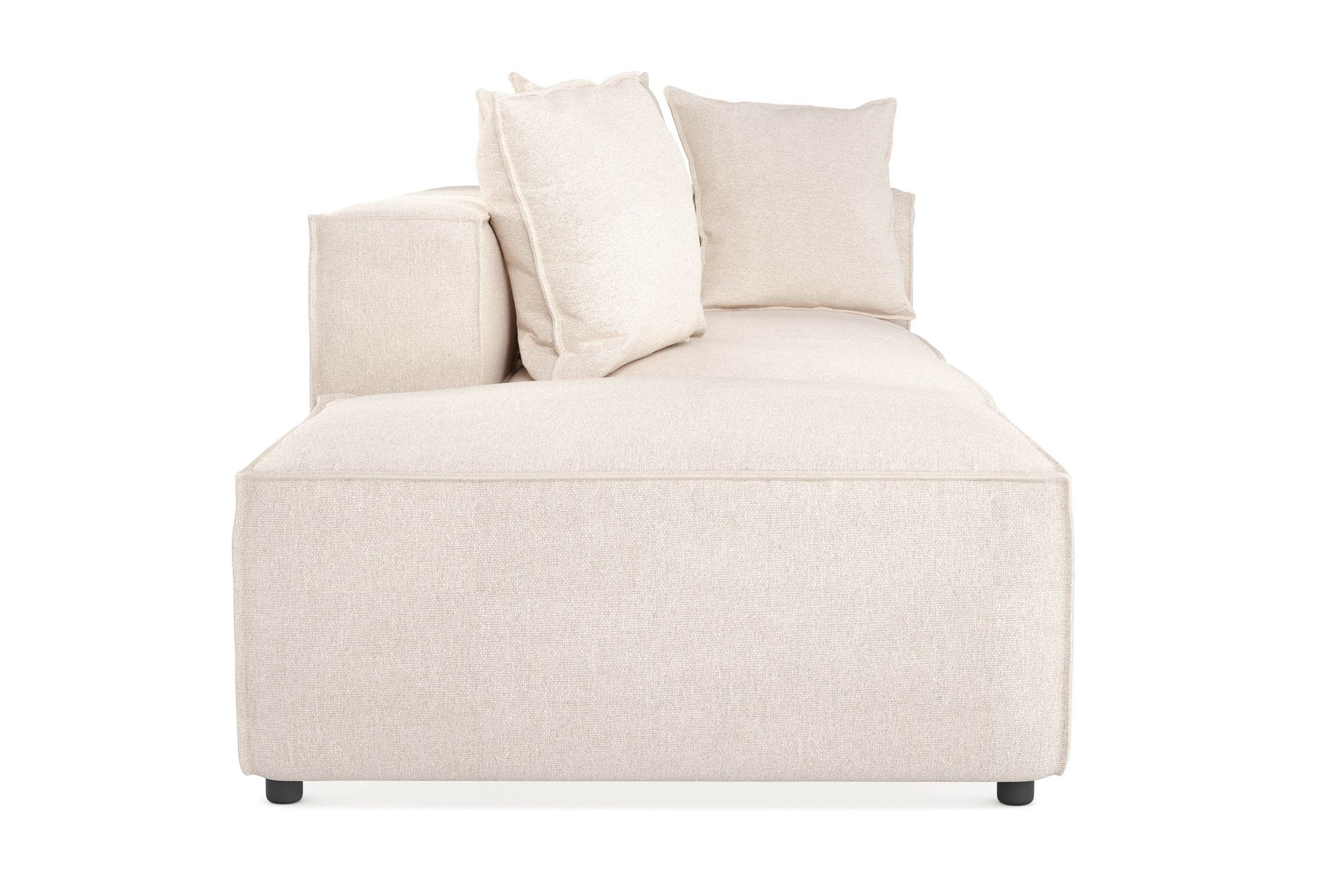 Cubo 3-seters Dyp Modulsofa + Fotskammel i Stoff - Beige - Møbler - Sofaer - Sofa 3 seter
