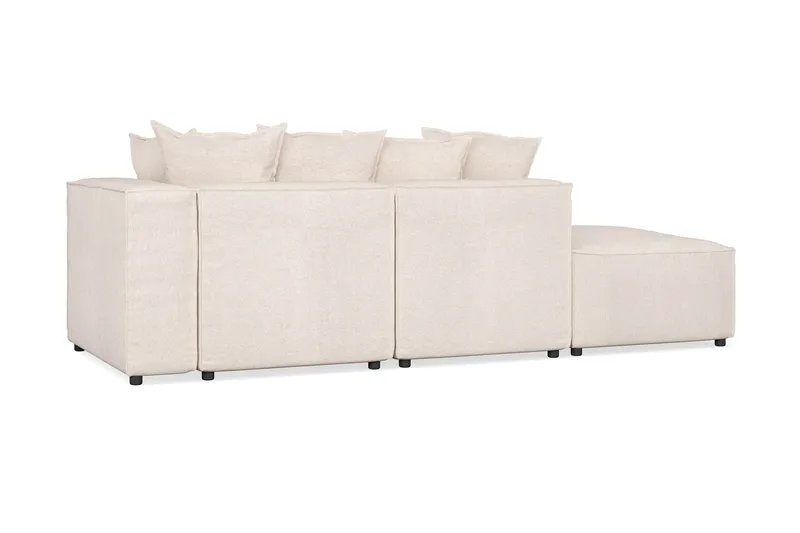 Cubo 3-seters Dyp Modulsofa + Fotskammel i Stoff - Beige - Møbler - Sofaer - Sofa 3 seter