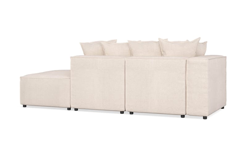 Cubo 3-seters Dyp Modulsofa + Fotskammel i Stoff - Beige - Møbler - Sofaer - Modulsofaer - Komplett modulsofa