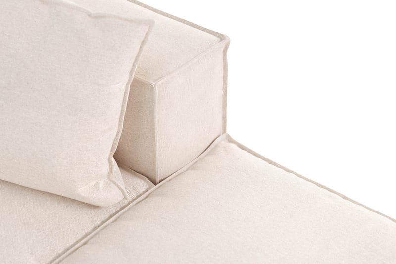 Cubo 3-seters Dyp Modulsofa + Fotskammel i Stoff - Beige - Møbler - Sofaer - Modulsofaer - Komplett modulsofa