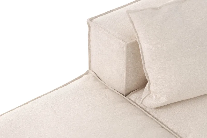 Cubo 3-seters Dyp Modulsofa + Fotskammel i Stoff - Beige - Møbler - Sofaer - Sofa 3 seter