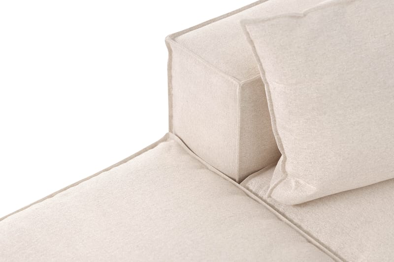 Cubo 3-seters Dyp Modulsofa + Fotskammel i Stoff - Beige - Møbler - Sofaer - Modulsofaer - Komplett modulsofa