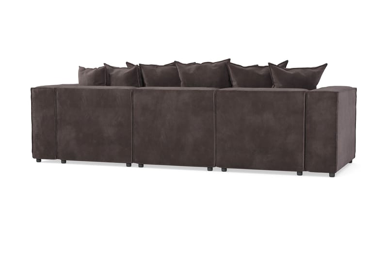 Cubo 4-seters Dyp Modulsofa i Fløyel - Mørk grå - Møbler - Sofaer - Sofa 3 seter