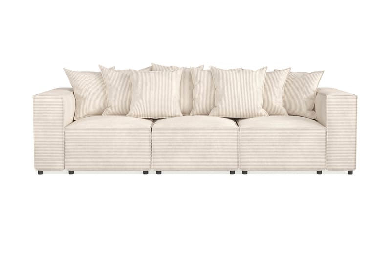 Cubo 4-seters Dyp Modulsofa i Manchester - Beige - Møbler - Sofaer - Sofa 3 seter