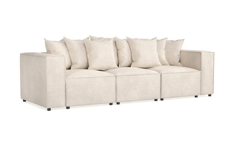 Cubo 4-seters Dyp Modulsofa i Manchester - Beige - Møbler - Sofaer - Sofa 3 seter