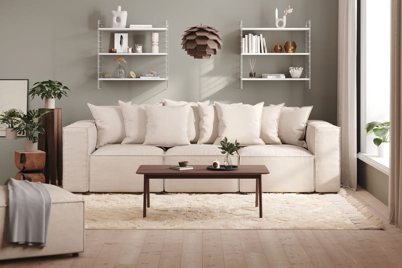 Cubo 4-seters Dyp Modulsofa i Stoff - Beige - Møbler - Sofaer - Sofa 3 seter