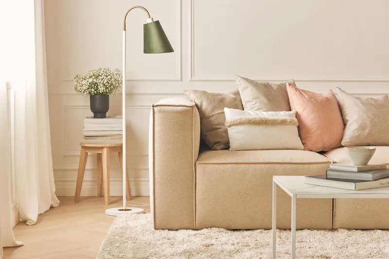 Cubo 4-seters Dyp Modulsofa i Stoff - Beige - Møbler - Sofaer - Sofa 3 seter