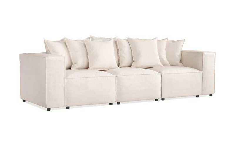 Cubo 4-seters Dyp Modulsofa i Stoff - Beige - Møbler - Sofaer - Sofa 3 seter