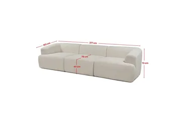 3-seters sofa Dashwood Hvit - Hvit - Møbler - Sofaer - 4 seter sofa