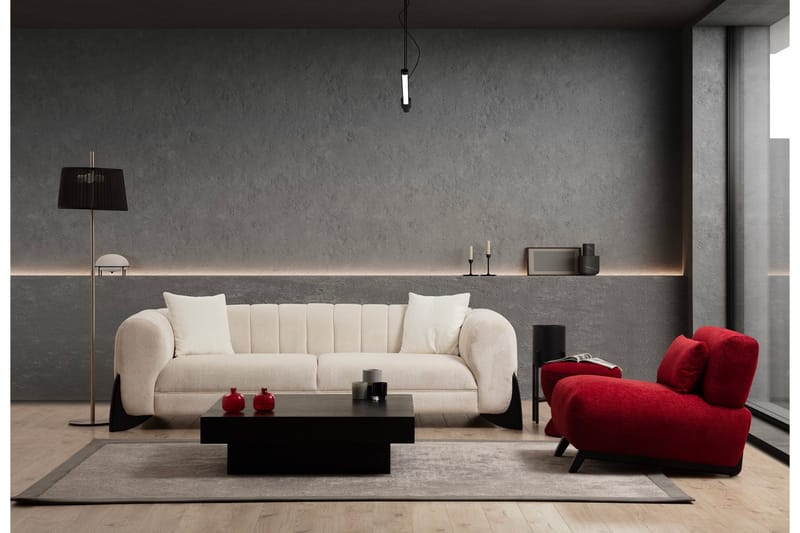 Devid Sofa 3-seter - Hvit - Møbler - Sofaer - Sofa 3 seter