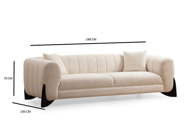 Devid Sofa 3-seter - Hvit - Møbler - Sofaer - Sofa 3 seter