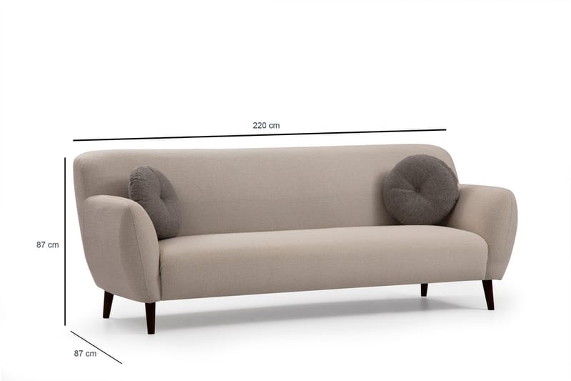 Ennadai Sofa 3-seters - Beige - Sofa 3 seter