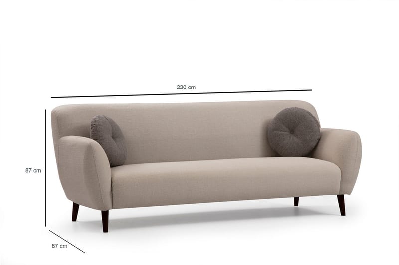 Ennadai Sofa 3-seters - Beige - Møbler - Sofaer - Sofa 3 seter