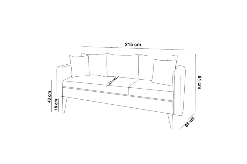 Espeut 3-seter Sofa - Brun - Møbler - Sofaer - Sofa 3 seter