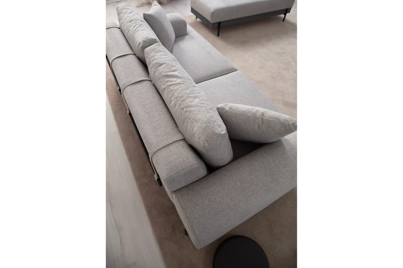 Eti 3-seter Sofa 98 cm i Stoff med Lave Armlener - Grå - Møbler - Sofaer - Sofa 3 seter