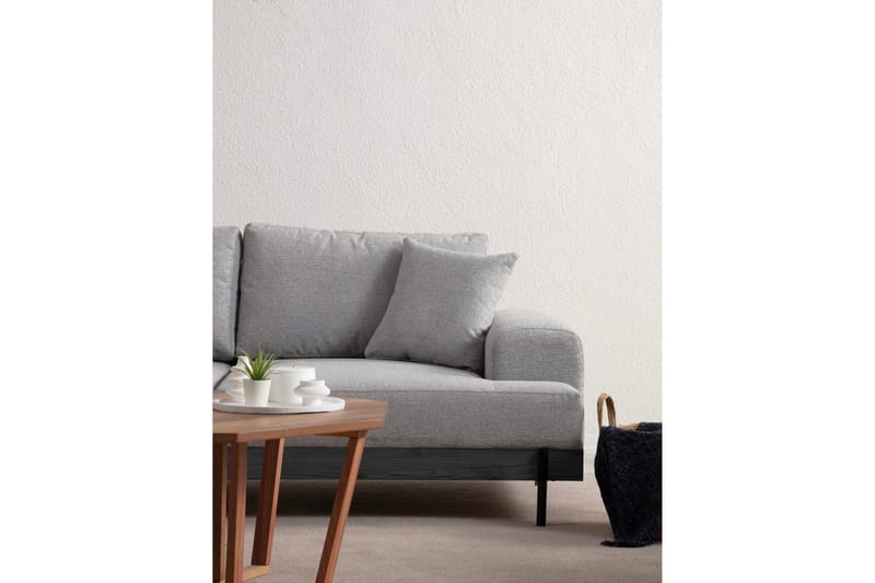 Eti 3-seter Sofa 98 cm i Stoff med Lave Armlener - Grå - Møbler - Sofaer - Sofa 3 seter