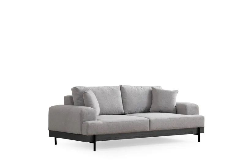 Eti 3-seter Sofa 98 cm i Stoff med Lave Armlener - Grå - Møbler - Sofaer - Sofa 3 seter