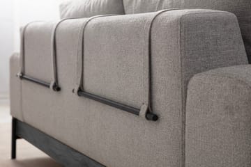 Eti 3-seter Sofa 98 cm i Stoff med Lave Armlener - Grå - Møbler - Sofaer - Sofa 3 seter