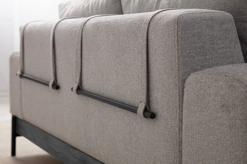 Eti 3-seter Sofa 98 cm i Stoff med Lave Armlener - Grå - Møbler - Sofaer - Sofa 3 seter