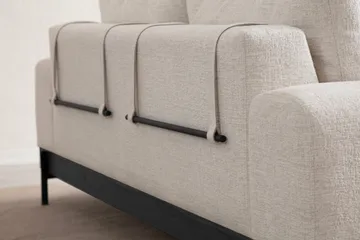 Eti 3-seter Sofa 98 cm i Stoff med Lave Armlener - Hvit - Møbler - Sofaer - Sofa 3 seter